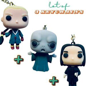 NWT Lot of 3 Severus Snape Draco Malfoy Lord Voldemort Keychains - Harry Potter